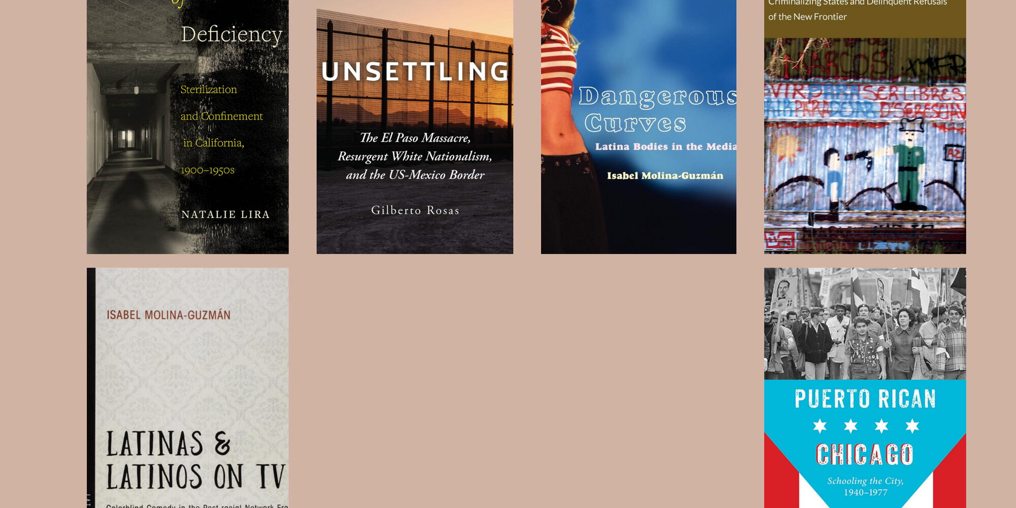 Collage showing faculty book covers 