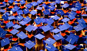 image of graduation caps