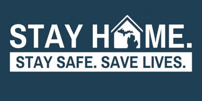 Stay home stay safe save lives graphic