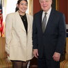 Adriana Matsumoto with U.S. Sen. Dick Durbin of Illinois