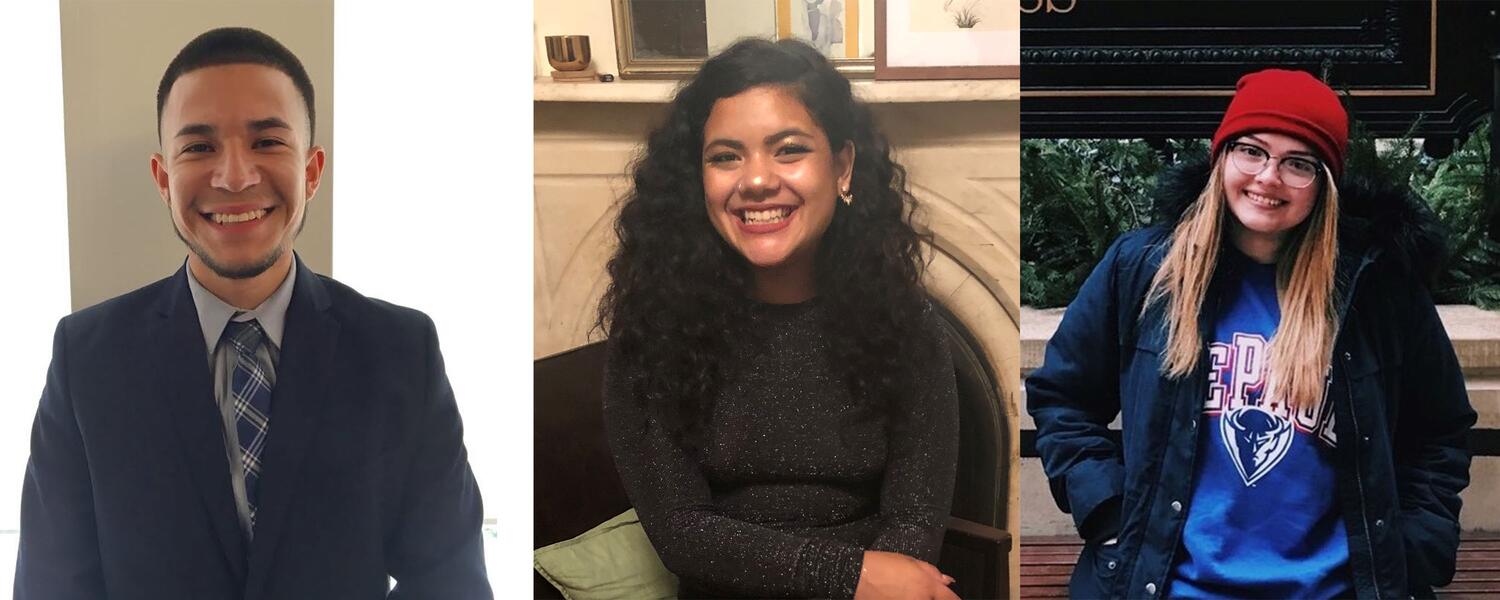 three student awardees portraits