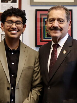 Carlos Hernandez with Congressman Jesus Garcia